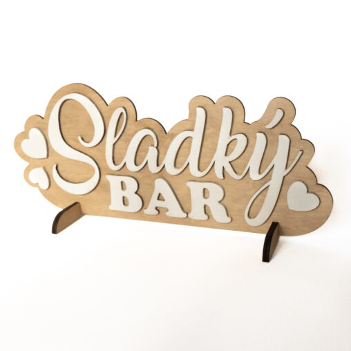 Dřevěný nápis Sladký bar