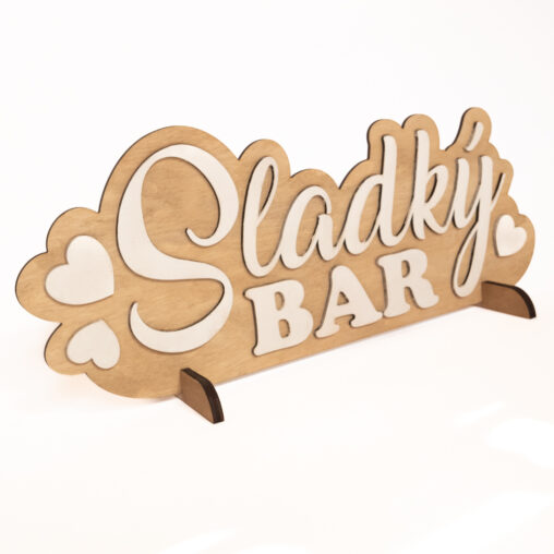 Dřevěný nápis Sladký bar